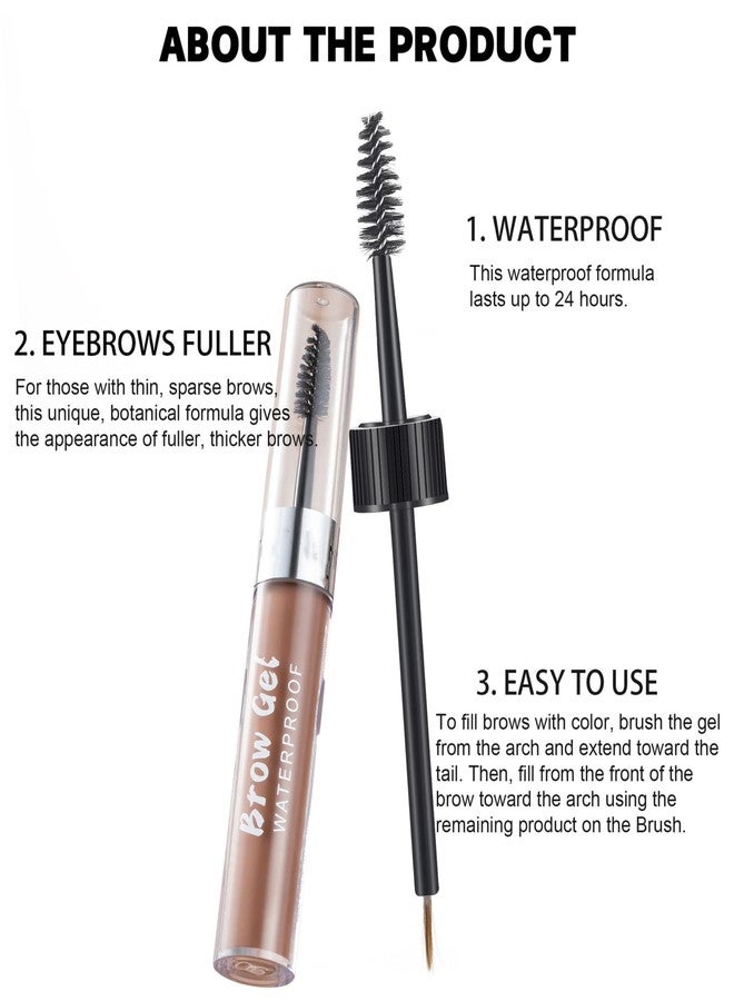 MAEPEOR Waterproof Eyebrow Gel 8 Colors Full-pigmented Long Lasting Liquid Brow Gel for Fuller & Defined Looking (#01 Warm Blonde） - Image 5